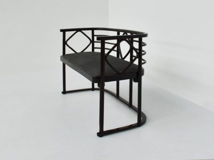 fledermaus cabaret bench with chairs and bistrot table by josef hoffmann 1980 set of 4 0158