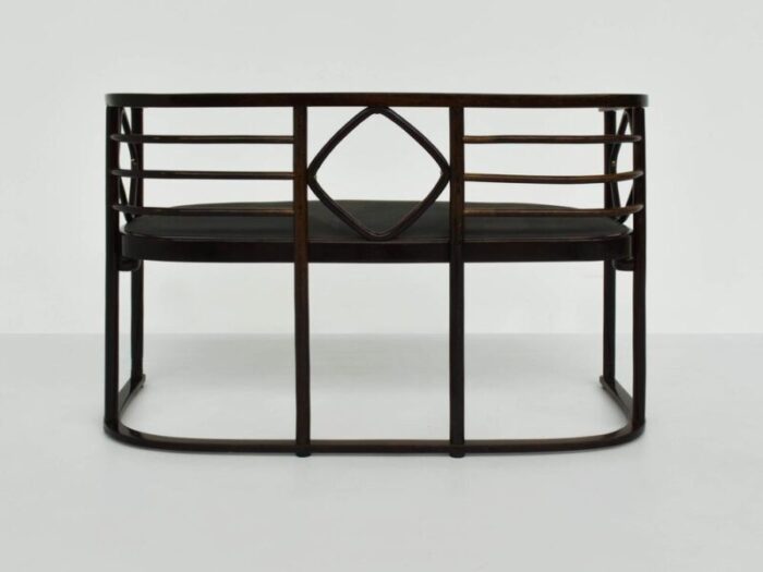 fledermaus cabaret bench with chairs and bistrot table by josef hoffmann 1980 set of 4 5675