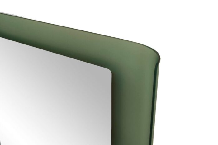 fontana are italian mid century frosted green glass wall mirror 3780