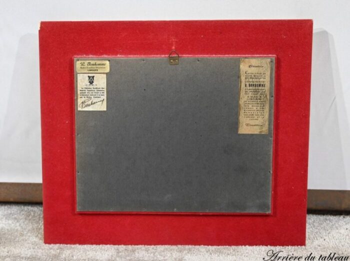 framed enameled panel by c jalabert after r bonhomme 1950 14