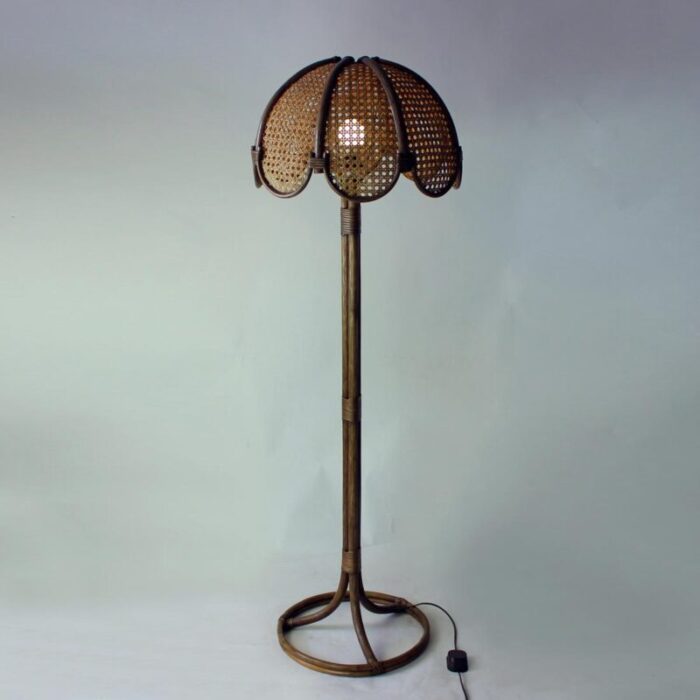 freestanding floor lamp in bamboo czech republic 1990s 6307