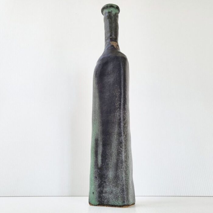 french bottle shaped vase in sandstone 1970s 10