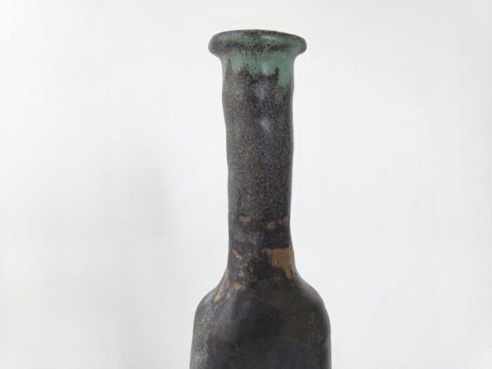 french bottle shaped vase in sandstone 1970s 7