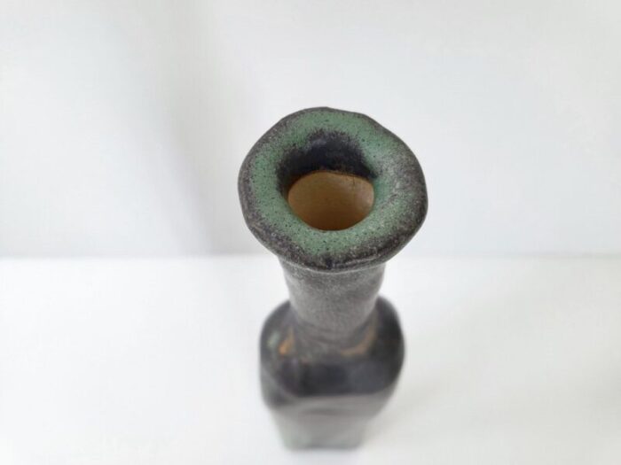 french bottle shaped vase in sandstone 1970s 8