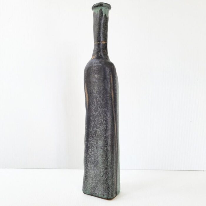 french bottle shaped vase in sandstone 1970s 9