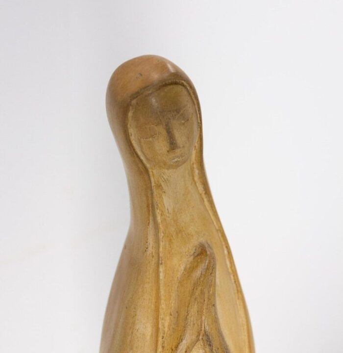 french ceramic statuette of the praying virgin 1950s 5