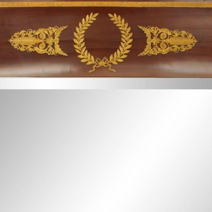 french empire style mahogany and ormolu pediment wall mirror 1973