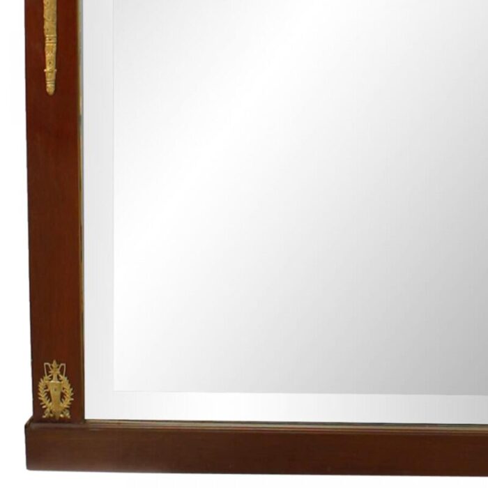 french empire style mahogany and ormolu pediment wall mirror 7025