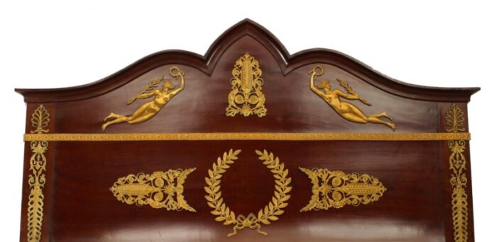 french empire style mahogany and ormolu pediment wall mirror 7908