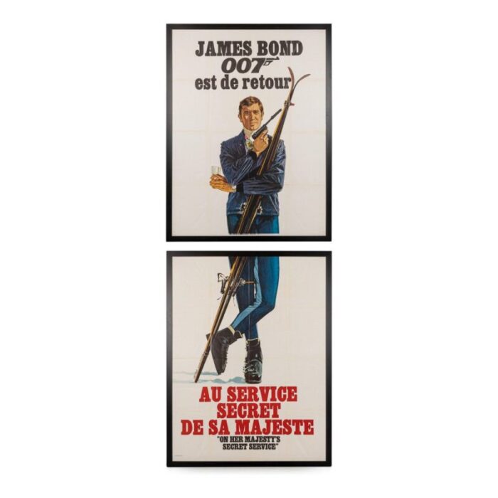 french james bond on her majestys secret service posters from eon productions 1969 set of 2 1