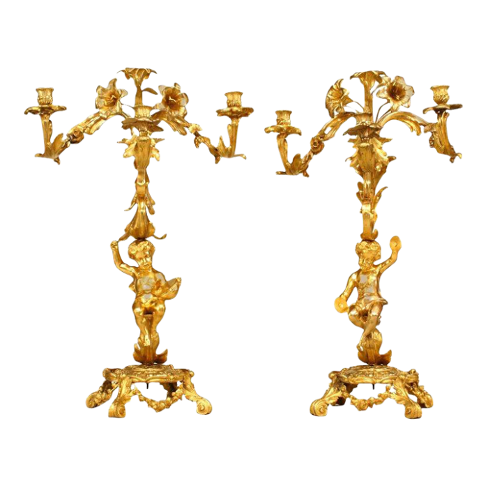 french louis xv bronze dore candelabras a pair 2446