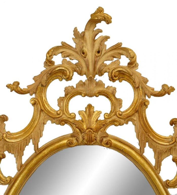 french louis xv style oval giltwood filigree wall mirror 1060