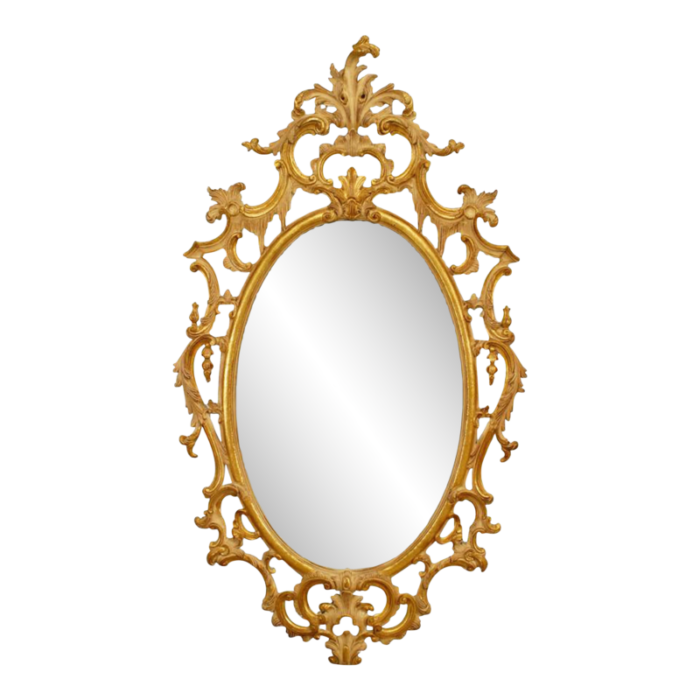 french louis xv style oval giltwood filigree wall mirror 2210