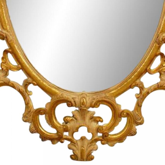 french louis xv style oval giltwood filigree wall mirror 3762