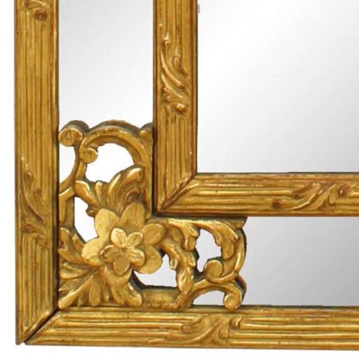 french louis xvi style carved giltwood shell pediment wall mirror 9726