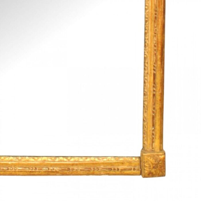 french louis xvi style giltwood bow knot pediment wall mirror 8406