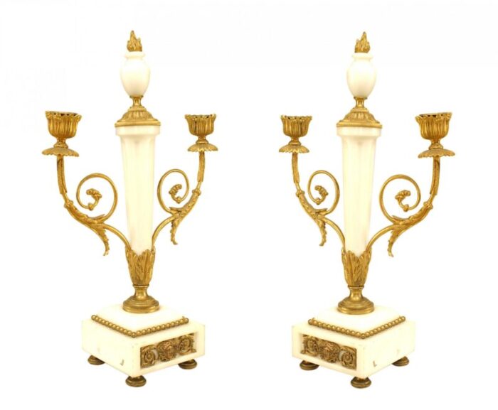 french marble and gilt bronze candelabras a pair 9975