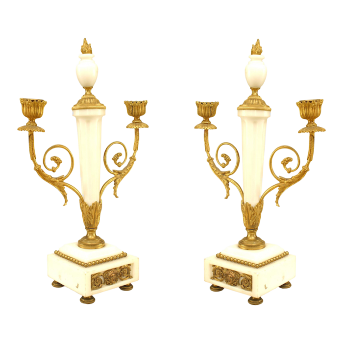 french marble and gilt bronze candelabras a pair 9994