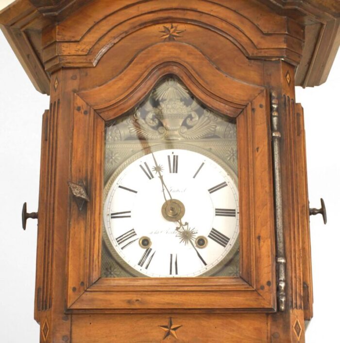 french provincial walnut grandfather clock 0899