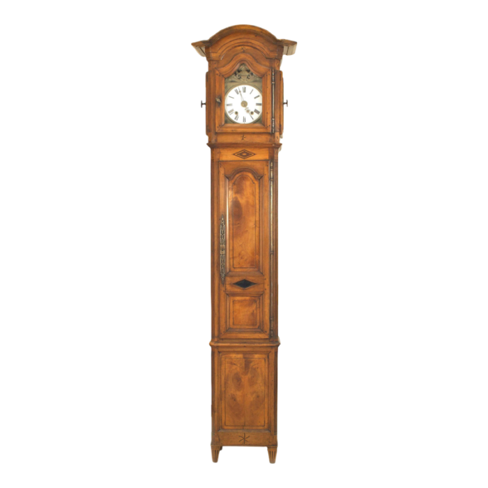 french provincial walnut grandfather clock 4001