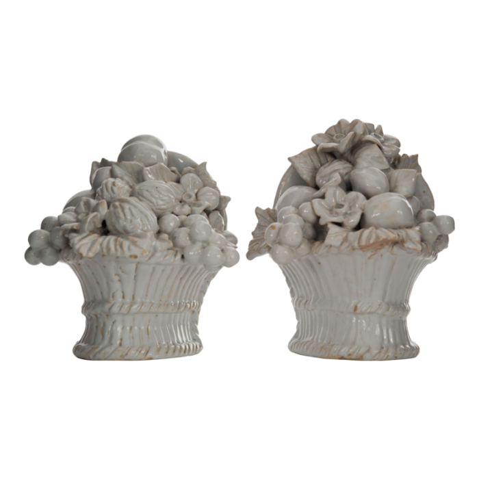 french victorian ceramic fruit basket bookends a pair 0521