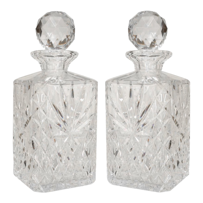 french victorian cut crystal decanters a pair 7851