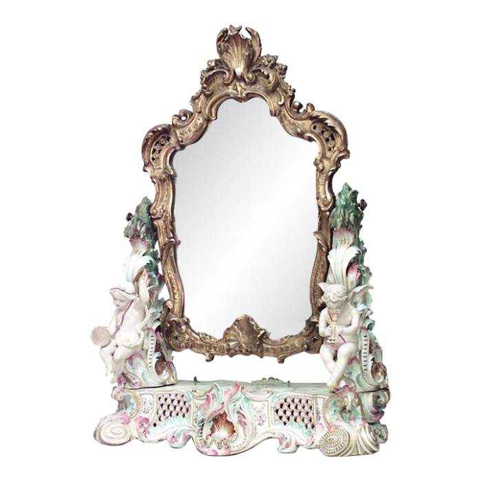 german meissen porcelain cupid dressing table vanity mirror 1580