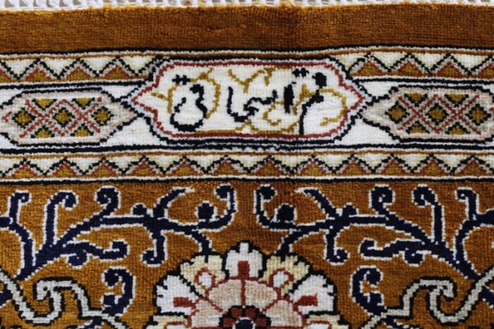 ghom silk rug with field pattern 1990s 15