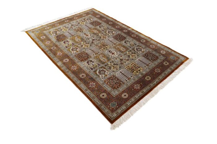 ghom silk rug with field pattern 1990s 18