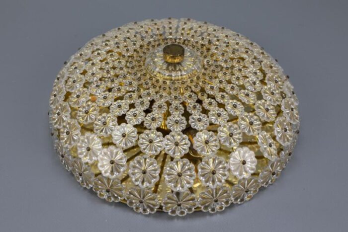 glass flower and brass ceiling light by emil stejnar for h richter 1950s 3137