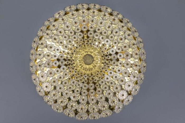 glass flower and brass ceiling light by emil stejnar for h richter 1950s 6966