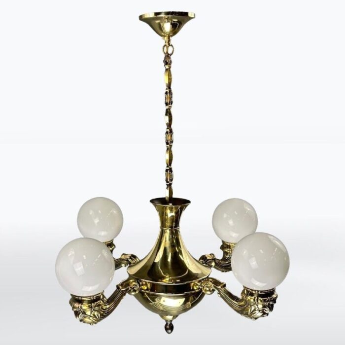 gold brass chandelier 1920s 3443