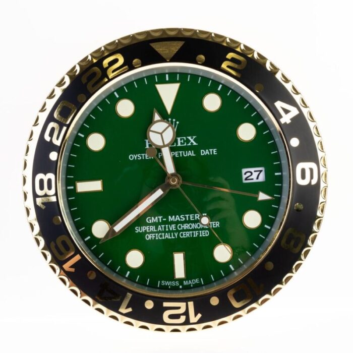 green and gold gmt master ii wall clock from rolex 2010s 2729