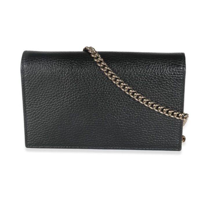 gucci black dollar calfskin interlocking g chain wallet 3591