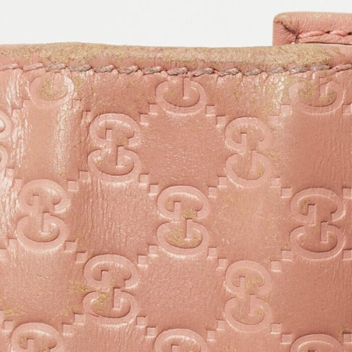 gucci pink microgucissima leather flap continental wallet 7215