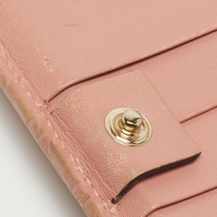 gucci pink microgucissima leather flap continental wallet 8474