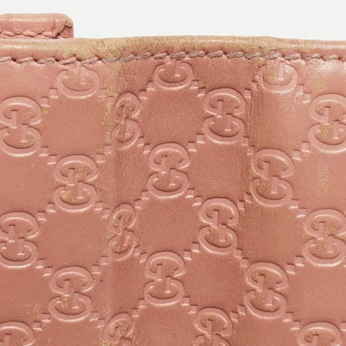 gucci pink microgucissima leather flap continental wallet 9977