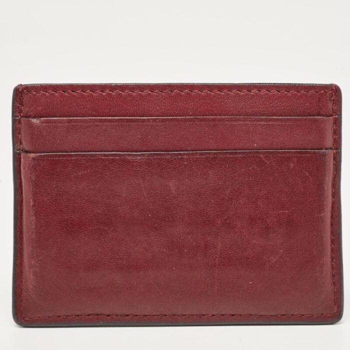 gucci redburgundy microssima leather card holder 2634