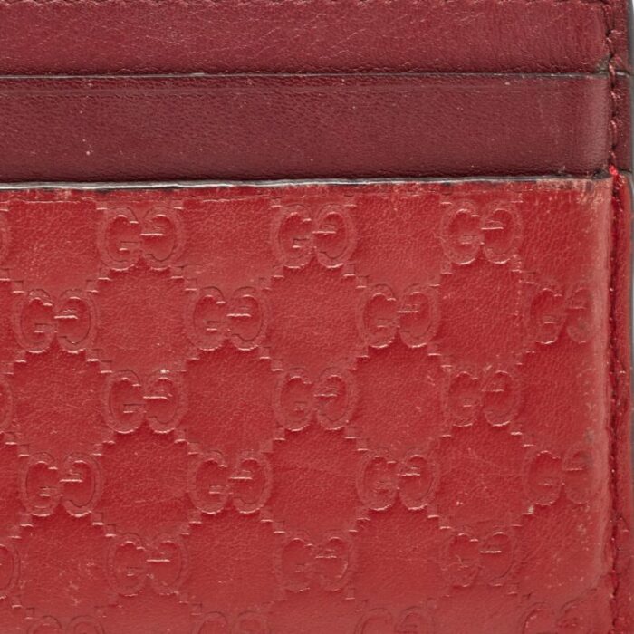 gucci redburgundy microssima leather card holder 9178