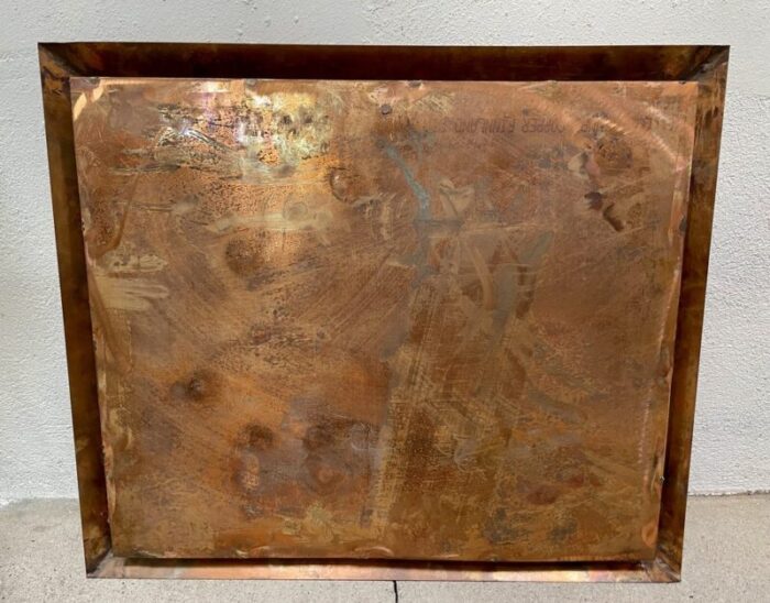 hand crafted underwater world copper art wall relief finland 1960s 20