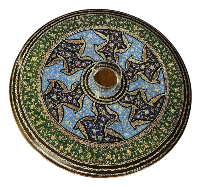 hand painted bohemian copper tray 1843