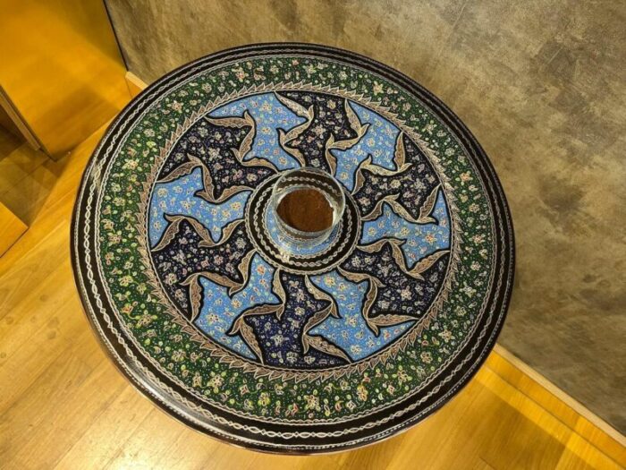 hand painted bohemian copper tray 2511