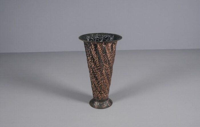 handmade hammered umbrella stand in copper austria 1960s 1