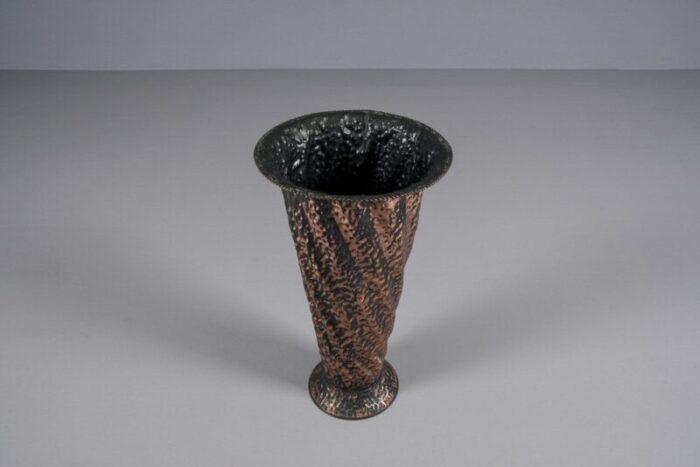 handmade hammered umbrella stand in copper austria 1960s 5