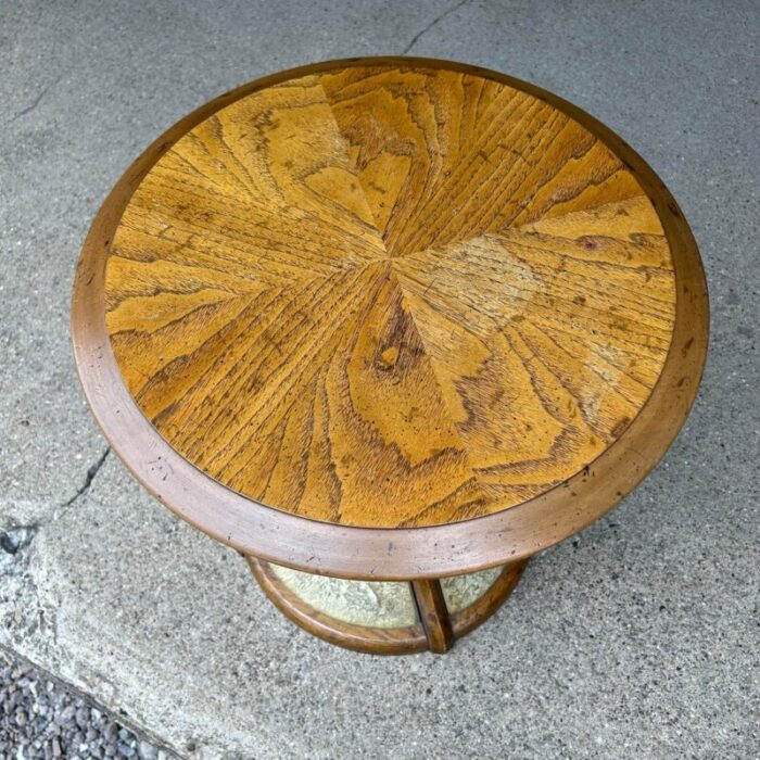 heritage plaster and oak side table 4016