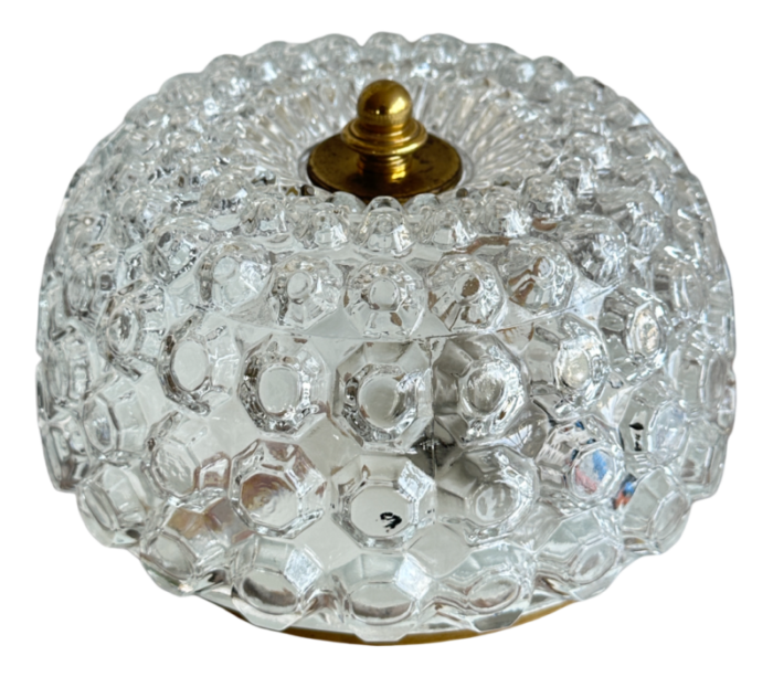 hollywood regency glass flush mount ceiling lamp by helena tynell for glashutte limburg 1960s 0484