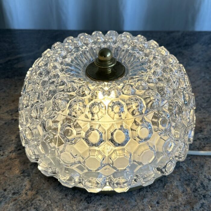 hollywood regency glass flush mount ceiling lamp by helena tynell for glashutte limburg 1960s 0491