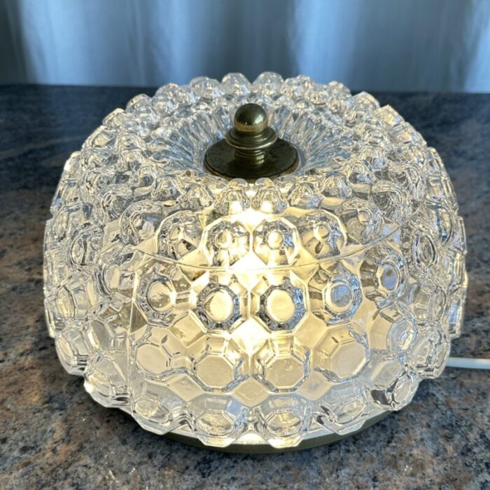 hollywood regency glass flush mount ceiling lamp by helena tynell for glashutte limburg 1960s 2723