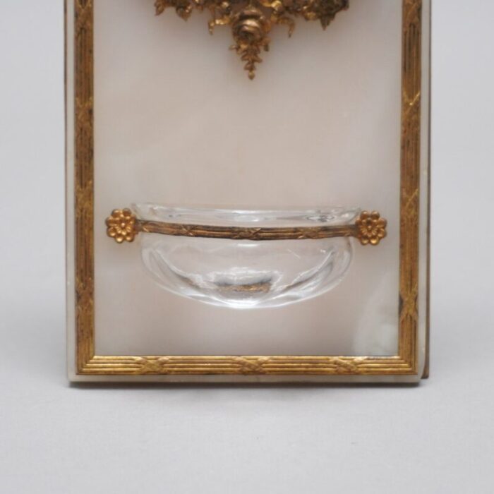 holy water pool benitier in onyx brass by l o mattei 1890s 6