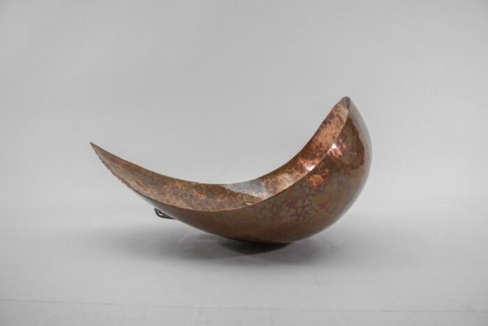 huge hand forged hammered copper artist wall candle holder 1950s 2